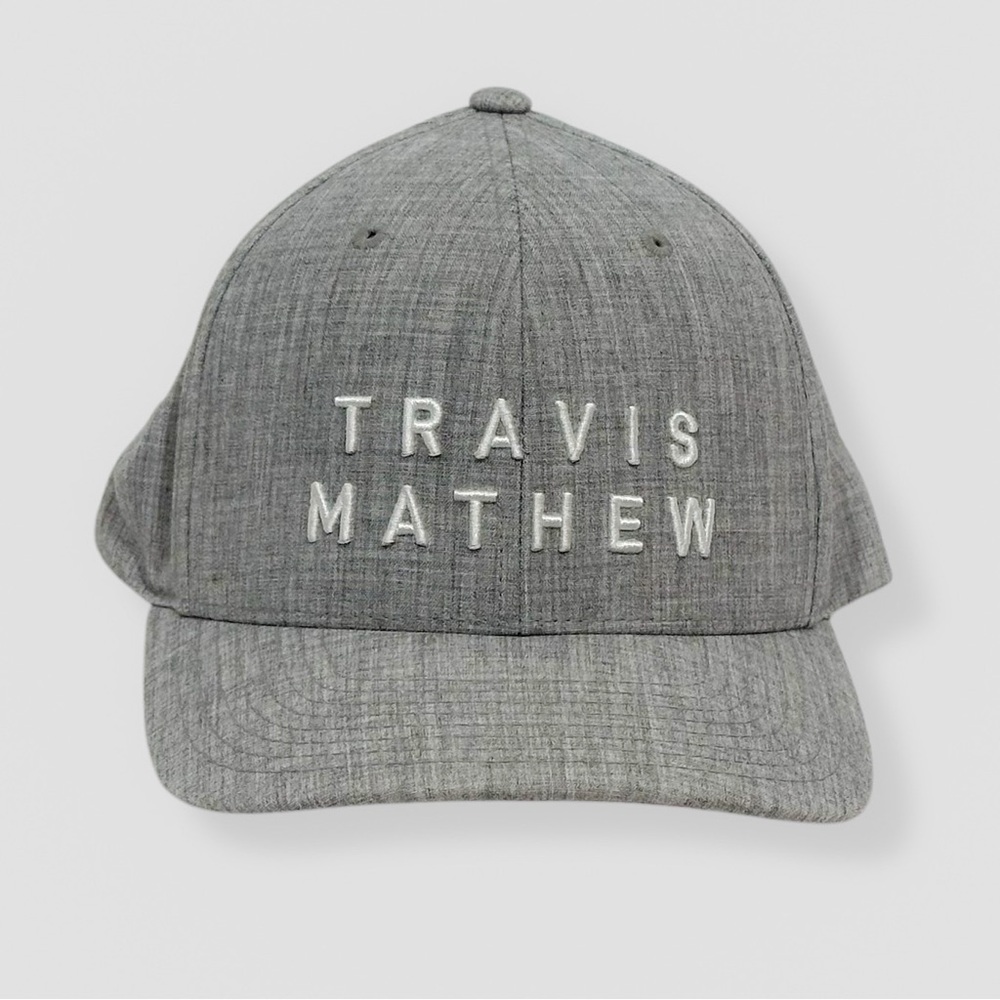 Travis Mathew Hat Cap Snapback Gray One Size 110 Flexfit Adjustable Embroidery